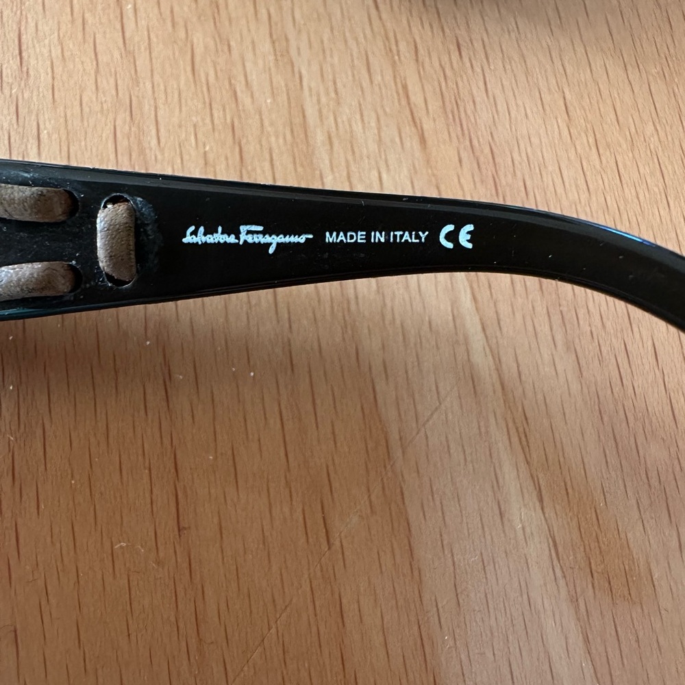 Sold - Salvatore Ferragamo Black Sunglasses with Brown Tint - Picture 11 of 12